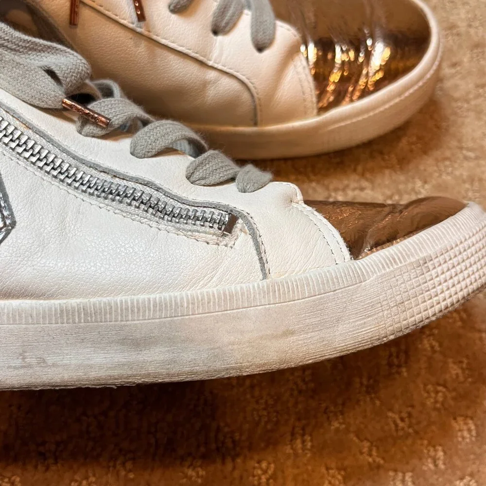 Dolce Vita Zonya Cooper Rose Gold Metallic High Top Sneaker Women’s Size 10 - Picture 4 of 15